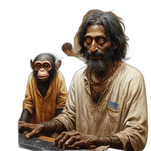 staff, animal, face, mask, photorealistic, concept art, oil painting, 3d render transparent PNG cut-out