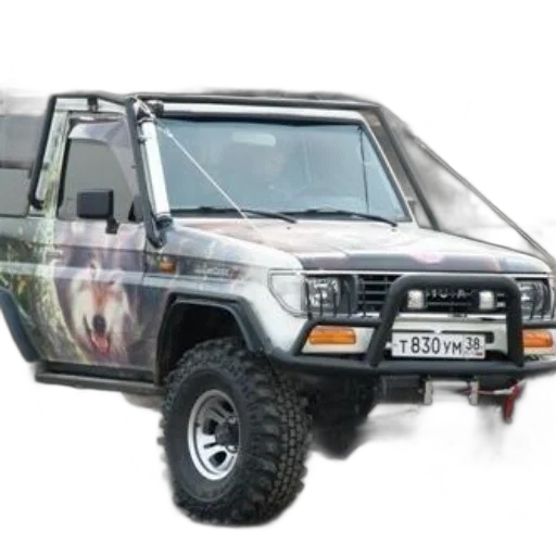 car, photorealistic, rugged, off-road, vehicle, wolf, graphic, side transparent PNG cut-out
