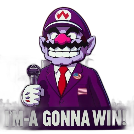 pixel art, vaporwave, artistic, rendition, mario, wears, suit, similar transparent PNG cut-out