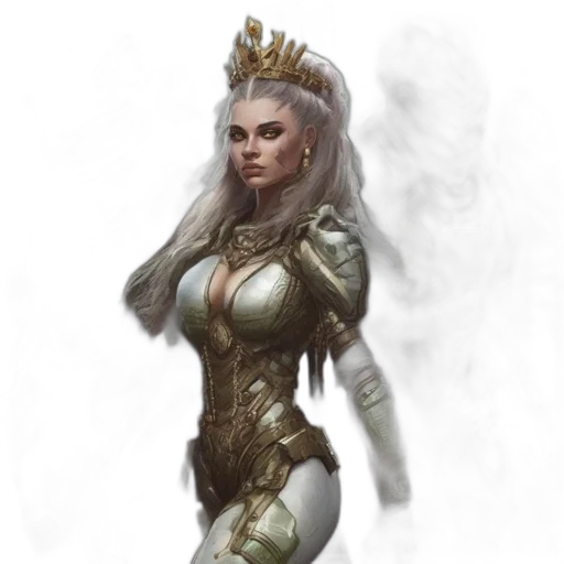 crown, dress, fantasy art, concept art, comic book art, photorealistic, golden, earth tones transparent PNG cut-out