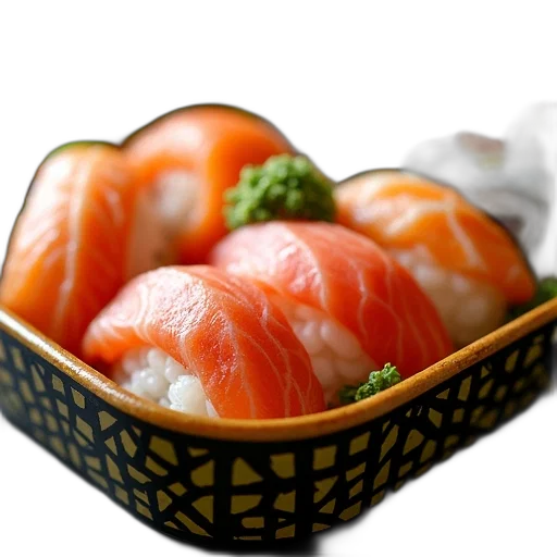 food, photorealistic, 3d render, close-up, view, sushi, dish, variety transparent PNG cut-out