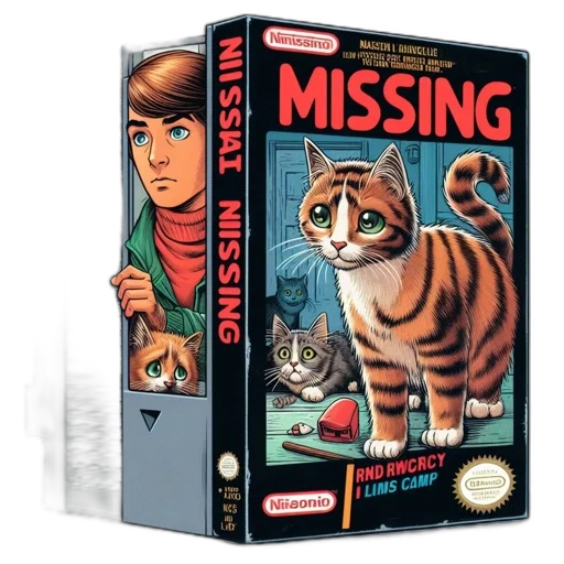 concept art, pixel art, illustration, vintage, video, game, cartridge, fictional transparent PNG cut-out