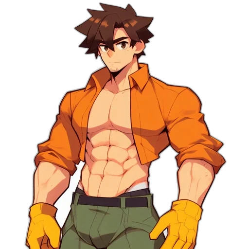 jacket, pixel art, anime, cartoon, concept art, golden, earth tones, red transparent PNG cut-out