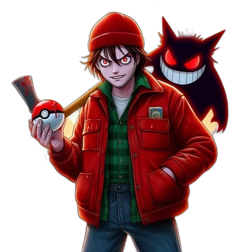 jacket, weapon, staff, mask, pixel art, concept art, fantasy art, comic book art transparent PNG cut-out