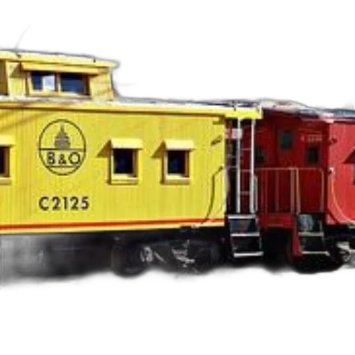 3d render, concept art, photorealistic, two, vintage, train, cabooses, one transparent PNG cut-out