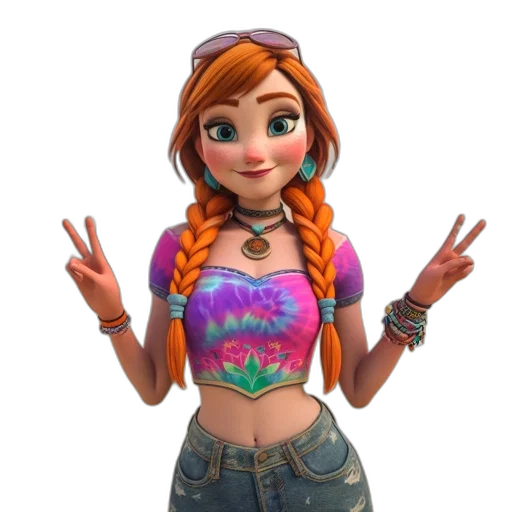 jewelry, dress, face, jacket, 3d render, concept art, cartoon, fantasy art transparent PNG cut-out