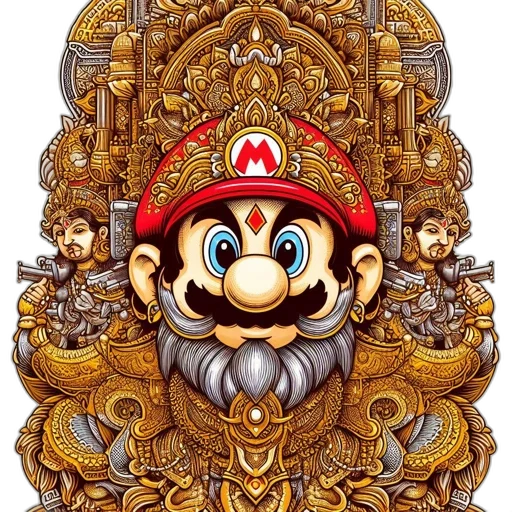 crown, mask, animal, face, pixel art, concept art, fantasy art, 3d render transparent PNG cut-out