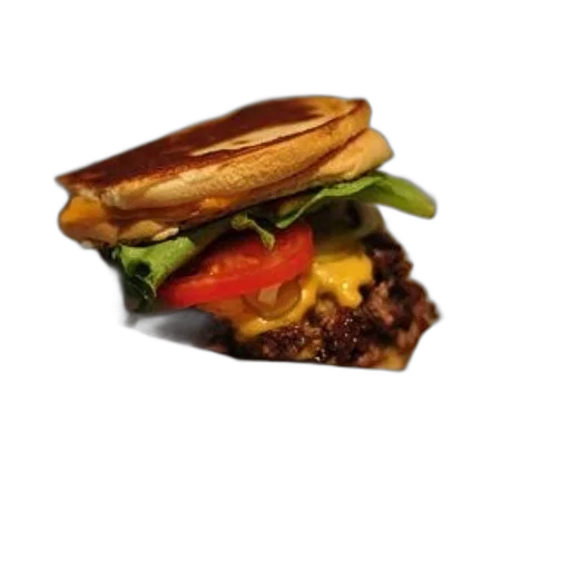 food, crown, photorealistic, delicious-looking, burger, lettuce, tomato, cheese transparent PNG cut-out