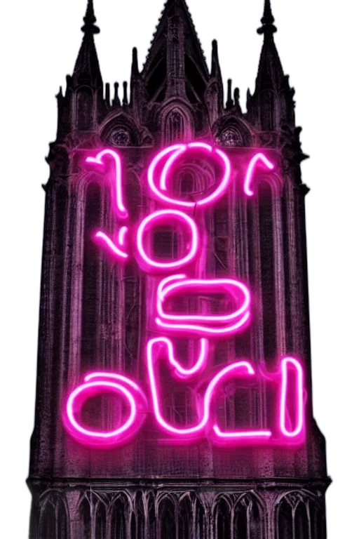 vaporwave, concept art, neon lights, neon, pink, sign, spelling, gothic transparent PNG cut-out