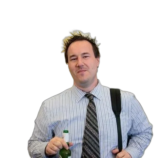 staff, jacket, hair, weapon, man, striped, shirt, tie transparent PNG cut-out
