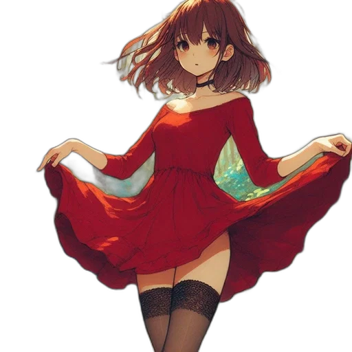 dress, flower, crown, staff, anime, concept art, pixel art, fantasy art transparent PNG cut-out