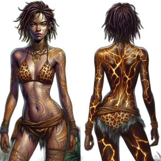 jewelry, dress, concept art, fantasy art, comic book art, cyberpunk, earth tones, golden transparent PNG cut-out
