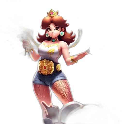 crown, dress, weapon, staff, concept art, 3d render, fantasy art, pixel art transparent PNG cut-out