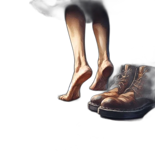 shoes, dress, furniture, concept art, photorealistic, watercolor, 3d render, fog transparent PNG cut-out