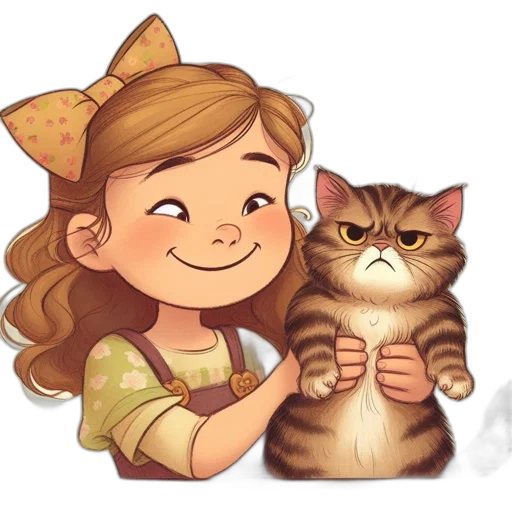 cartoon, pixel art, concept art, fantasy art, cheerful, girl, long, brown transparent PNG cut-out