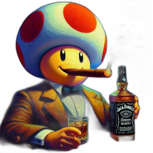hat, bottle, robot, jacket, pixel art, concept art, 3d render, oil painting transparent PNG cut-out