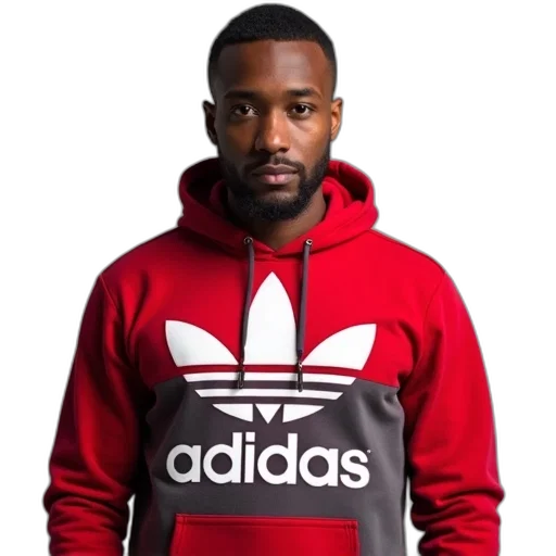 jacket, face, red, man, wearing, grey, hoodie, large transparent PNG cut-out
