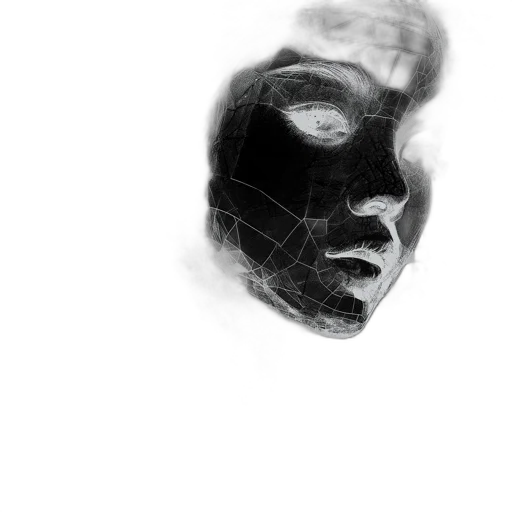 mask, face, robot, creature, photorealistic, pencil sketch, comic book art, concept art transparent PNG cut-out