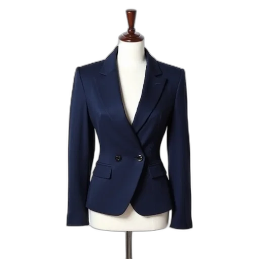 jacket, dress, navy, blue, blazer, white, collar, buttoned transparent PNG cut-out