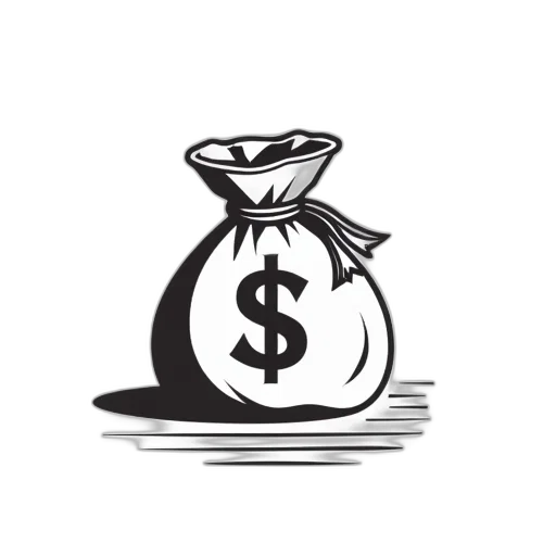 jewelry, face, concept art, stylized, illustration, money, bag, dollar transparent PNG cut-out