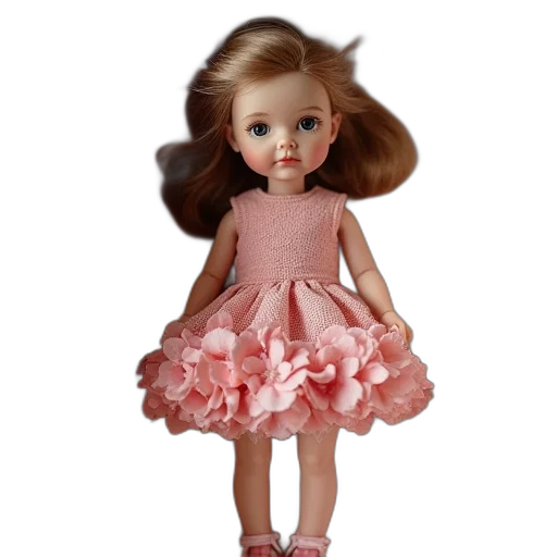 dress, hair, 3d render, photorealistic, dolls, box, flower, shoes transparent PNG cut-out