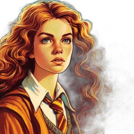 hair, face, comic book art, fantasy art, photorealistic, concept art, fire, golden transparent PNG cut-out