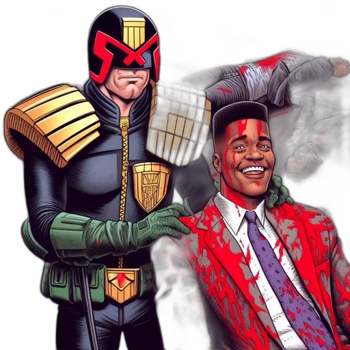 comic book art, concept art, red, two, individuals, appear, indoors, one transparent PNG cut-out