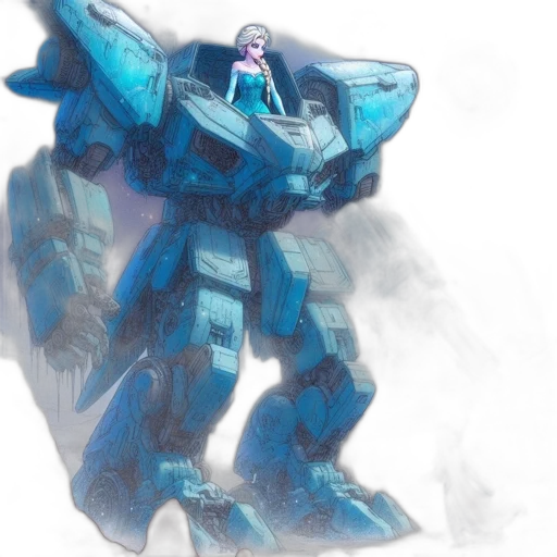 robot, weapon, creature, sword, concept art, watercolor, vaporwave, fantasy art transparent PNG cut-out