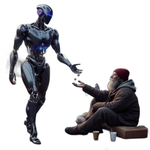 robot, creature, weapon, animal, concept art, cyberpunk, 3d render, pixel art transparent PNG cut-out