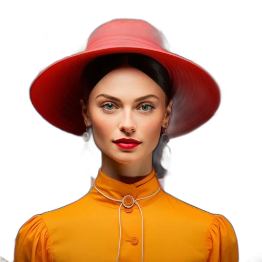 hat, face, jewelry, crown, photorealistic, 3d render, concept art, neon transparent PNG cut-out