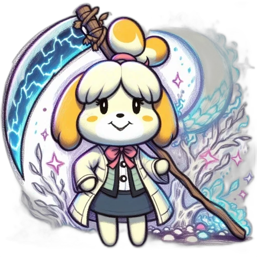 staff, weapon, sword, animal, concept art, pixel art, anime, fantasy art transparent PNG cut-out