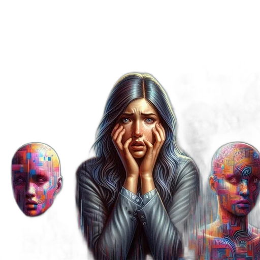 mask, face, comic book art, concept art, photorealistic, cyberpunk, neon lights, blue transparent PNG cut-out