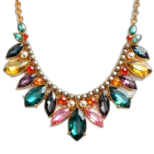 jewelry, crown, colorful, close-up, image, necklace, variety, gemstones transparent PNG cut-out