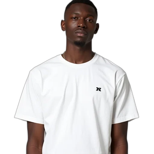 face, jacket, monochrome, man, wearing, white, t-shirt, small transparent PNG cut-out