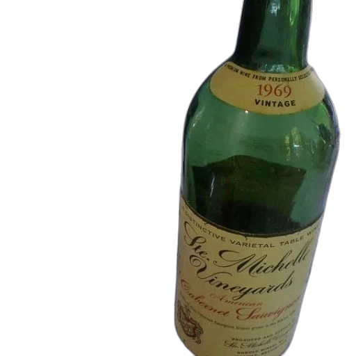 bottle, 1969, sie, michelle, vineyards, wine, sits, next transparent PNG cut-out