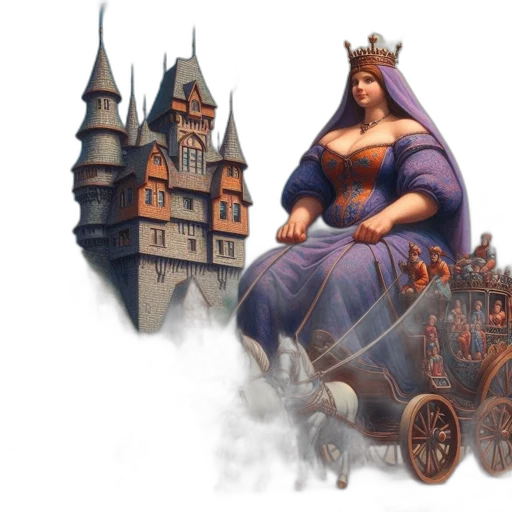 crown, concept art, fantasy art, 3d render, pixel art, fog, regal, woman transparent PNG cut-out