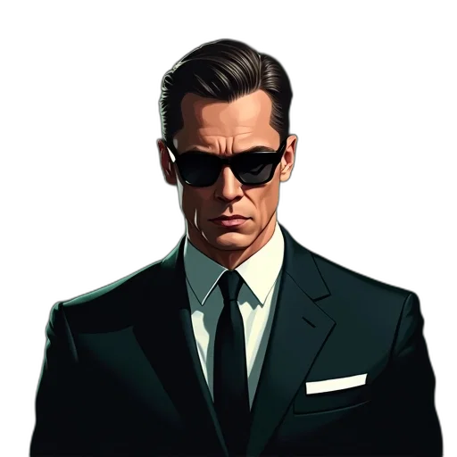 face, jacket, comic book art, photorealistic, concept art, cartoon, green, digital transparent PNG cut-out