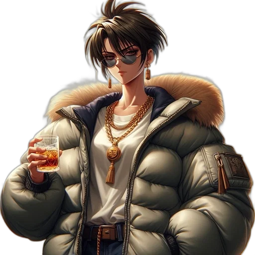 jacket, concept art, cyberpunk, anime, pixel art, digitally, illustrated, male transparent PNG cut-out