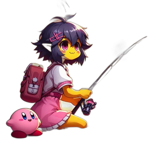 weapon, staff, sword, animal, pixel art, concept art, vaporwave, anime transparent PNG cut-out