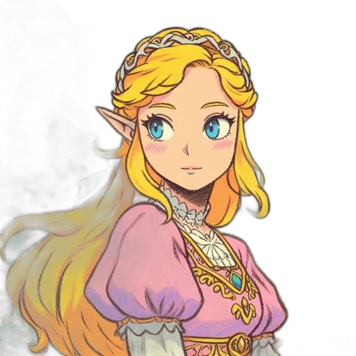 crown, dress, staff, jewelry, fantasy art, pixel art, concept art, watercolor transparent PNG cut-out
