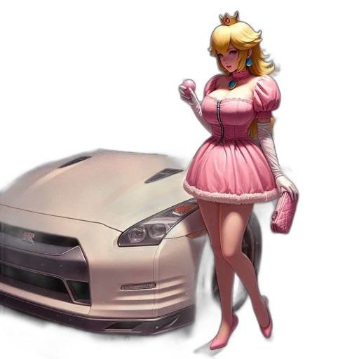 car, dress, weapon, concept art, anime, pixel art, fantasy art, pastel transparent PNG cut-out