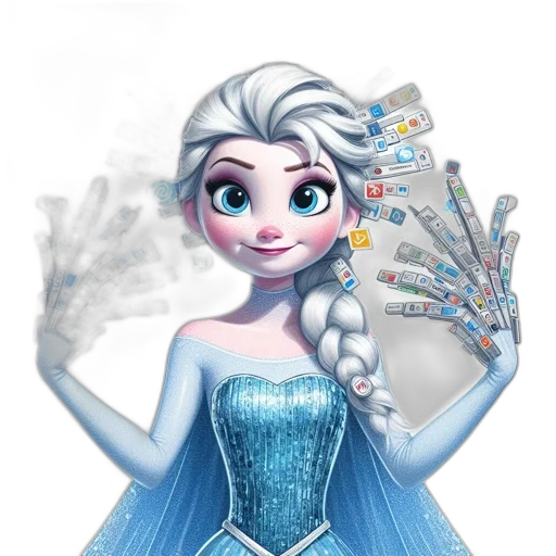 dress, jewelry, crown, staff, concept art, fantasy art, 3d render, cartoon transparent PNG cut-out