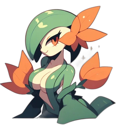 flower, creature, dragon, staff, concept art, watercolor, pixel art, anime transparent PNG cut-out