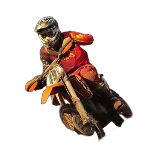 animal, photorealistic, 3d render, concept art, dirt, bike, rider, action transparent PNG cut-out