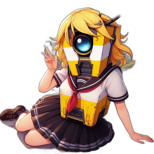 robot, mask, dress, face, anime, pixel art, cartoon, concept art transparent PNG cut-out