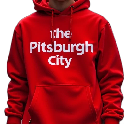 jacket, pittsburgh, city, text, white, red, hoodie transparent PNG cut-out