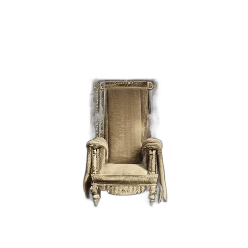furniture, crown, 3d render, earth tones, ornate, gothic, chamber, contains transparent PNG cut-out