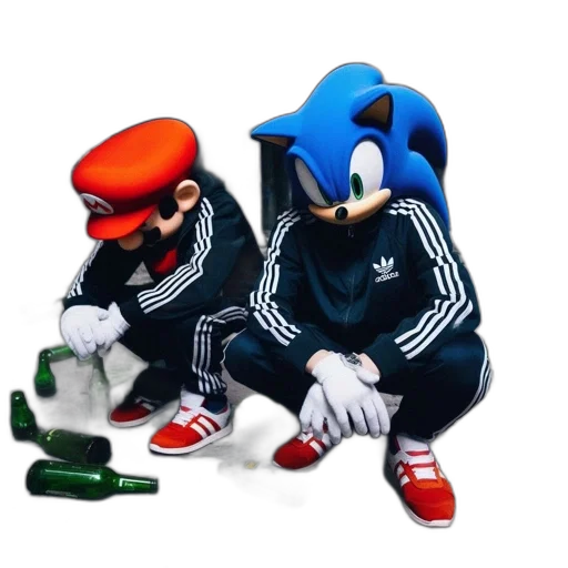 shoes, jacket, mask, hat, concept art, pixel art, 3d render, vaporwave transparent PNG cut-out