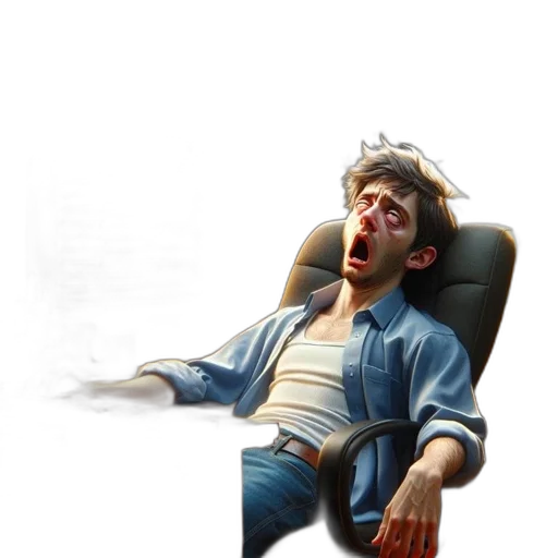 furniture, photorealistic, concept art, 3d render, pixel art, young, man, surprises transparent PNG cut-out