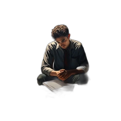 jacket, face, pixel art, concept art, photorealistic, watercolor, dark, man transparent PNG cut-out